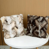 YICKYUE - 1Pc 40X40cm Luxury Fox Fur Cushion Cover Throw Pillowcase Home Living Room Decorative Throw Pillow Case