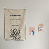 Korean Style Niche Flower Letter Tulip Hanging Cloth Outdoor Simple Chic Napkin Background Cloth Shooting Props