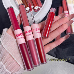 9 Colors Lip Glaze Double-headed Matte Mirror Not Easy To Fade Lip Gloss Waterproof Long Lasting Moisturizing Liquid Lipstick
