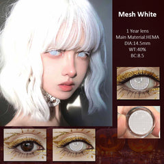 YICKYUE - 2pcs Halloween Colour Contact Lenses White Lenses Multicolored Soft lenses Anime Cosplay Eye Lenses Fast shipping
