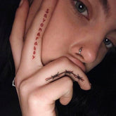 Waterproof Temporary Tattoo Sticker Red English Alphabet Rope Tattoo Flash Tattoo Finger Female