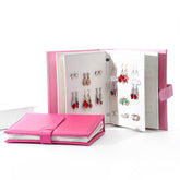 Earring Storage Box Jewelry Organizer Storage Rack Portable Jewelry Bag Creative Foldable Book-shaped Leather Display Stand