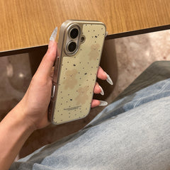 YICKYUE - Korean Ins Black Love Heart Cartoon Cute Bear Silver Edge Phone Case for iPhone 16 15 14 13 Pro Max Back Cover Fund
