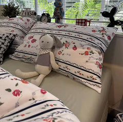 YICKYUE - Romantic sweet flower red bedding set 1.2 1.5 1.8 2.0,twin full queen king cotton home textile bed sheet pillow case quilt cover