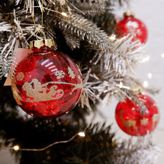 Yickyue 12Pcs/Set 100mm Christmas Tree Decor Balls Party Hanging Ornament Perfect for Home Holiday Wedding Xmas Decorations Gold Red