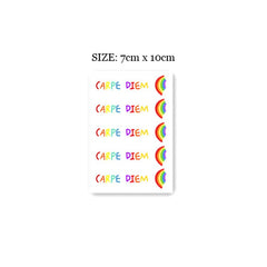 Waterproof Temporary Tattoo Sticker CARPE DIEM Rainbow Letter Design Body Art Fake Tattoo Flash Tattoo Arm Female Male