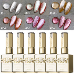 YICKYUE - 15ml Ice Candy Cat's Eye Gel Nail Polish - Peelable, UV/LED Soak-Off, 6 Colors For Choose, Glossy Finish for DIY & Salon