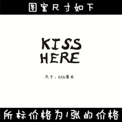 YICKYUE - Lasting KISS HERE Letter Fake Tattoo for Woman Man Neck Art Tattoo Sticker Sexy Temporary Tattoos Waterproof Tatuajes Temporales