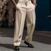 Hearujoy Fashion Men Casual Suit Pants Multiple buttons Mid Waist Loose Straight Trousers Spring Summer Business Soild Pant Oversized