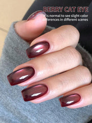 YICKYUE - 1PC 15Ml Berry Cat Eye gel nail polish, UV LED curing, long-acting fast drying nail art gel - ideal gift for women For Spring