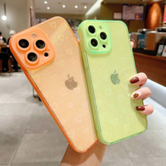 Love Heart Laser Clear Phone Case For iPhone 11 12 13 Pro Max 13 Mini X XR 7 8 Plus 13 Pro 6 6S SE 2 Soft Bumper Lens Protection