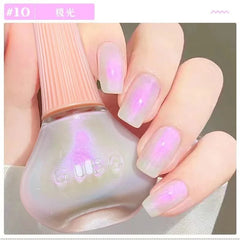 YICKYUE - 12ml Nail Polish Oil-based Nail Polish No-bake Quick Dry Non-tear Small Glitter Transparent Red Blue Green Nude 45 Colors