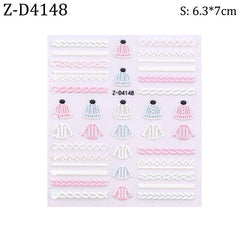 5D Sweater Nail Sticker Acrylic Engraved Winter Charm Designs Beauty Cloth Christmas Patterns Nails Art Decoration Tools