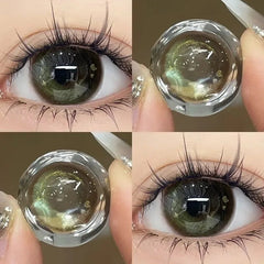 YICKYUE - 2pcs Brown Color Nature Contact Lenses With Myopia Degree-0.00~ -8.00 Gray Black Beauty Pupil Makeup Eye Free Shipping
