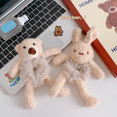 New Cute Plush Bear Hair Ties Ropes Elastic Hair Bands Washable Child Cartoon Fluff Bear Animals Hairband Headband Wholesale