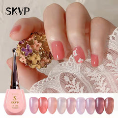 SKVP Summer Pudding Jelly Gel Nail Polish UV Gel Transparent Art Semi Permanent Varnish Jelly 15ML Large Capacity Nail Gel Nail