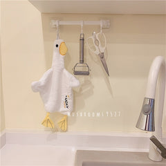 Korean Kawaii Duck Hand Towel Hanging Cute Kitchen Hand Towel Absorbent Towel Household Hand Towel