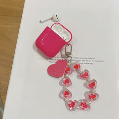 Rose Red Love Heart Bracelet earphone case 3d silicone bluetooth headset box for apple airpod pro 3 2 1 wireless charging cover