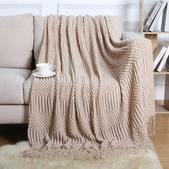 Yickyue Summer Nordic Tassel Sofa Blanket Cover Blanket Air Conditioning Lunch Break Nap Blanket Hotel Bed Set Flag Bed Tail Blanket