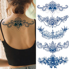 YICKYUE - Temporary Tattoo for Women and Men Herbal Flower Chest Art Decoration Tattoo Sticker Sweat Proof Waterproof Tattoo Fake Tattoo