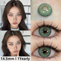 YICKYUE - 2 pcs/pair New Color Contact Lenses for Eyes Green Contact Lenses Colorful Fashion Gray Contact Yearly Brown Eye Lenses
