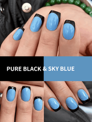YICKYUE - 2PCS 15ml New Popular Black And Blue Color Gel Nail Polish Set, UV LED Soaking Nail Polish, Suitable for Home DIY and Nail Salon