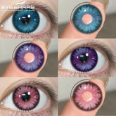 YICKYUE - 1 Pair Cosplay Colored Contact Lenses Anime Blue Lenses Purple Eye Halloween Makeup Contact Yearly Pink Beauty Pupils