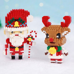 MCO Merry Christmas Santa Claus Elk Deer Bell Animal Pet Festival 3D Mini Diamond Blocks Bricks Building Toy for Children no Box