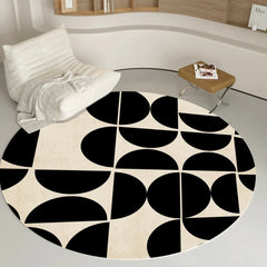 YICKYUE - Living Room Carpet Home Decoration Round Large Area Luxury Fluffy No Crease Rug Minimalism Comfortable Breathable Bedroom Mat