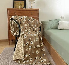 Yickyue Oil Painting Texture Home Good Retro Homestay Sofa Blanket Bed End