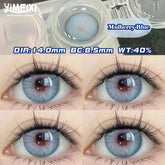YICKYUE - 2PCS New Blue Colored Pupils for Eyes with Diopters Myopic Contact Lenses Grey Eye Lenses Color Cosmetic Free Shipping