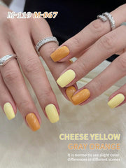 YICKYUE - 2 Colors 15ML Cheese Yellow And Gray orange Nail Gel Set Semi Permanent Nail Art Soaking UV LED Nail Salon DIY Nail Salon Gel
