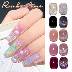SKVP Rainbow Cat Eye GelI 8ml Polish Winter colorful Reflective Glitter Universal Nail Polish Can Be Use On Any Color Nails