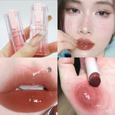 Yickyue Mirror Water Light Lipstick Girl Mirror Water Light DuDu Lip White Lip Gloss Girl Lips Make-up New Square Tube Lipstick Girls