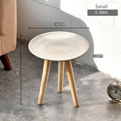 CuteLife Nordic Ins Round Small Wooden Storage Bedroom Furniture Living Room Home Bedside Table Modern Night Stand Coffee Table
