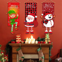 YICKYUE - Christmas Hanging Flag Christmas Decoration For Home Xmas Merry Cristmas Ornaments 2023 Noel Navidad Natal New Year