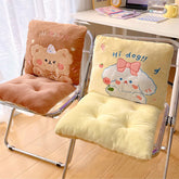 Yickyue Cute Bear Home Decorative Cushion For Chair Kawaii Plush Stuffed Animal Sitting Back Cushion For Office School Korean Room Decor