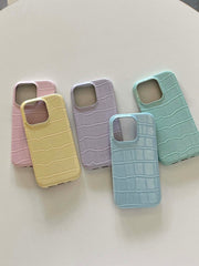 YICKYUE - Phone Case For 14Pro 15Pro Iphone 14 13 15 Pro Max 15promax 13ProMax 8 Colors Summer Crocodile Prints Colorful Fundaas Cover