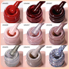YICKYUE - 15mlNail Gel Polish Glitter Red Winter Nail Art Varnish Semi Permanent UV Gel Soak Off UV LED Gel Nail Varnish For Nail