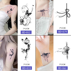 YICKYUE - Temporary Tattoos for Women,Butterfly Flower Tattoo Stickers,Waterproof Long-Lasting 15 Days,Semi-Permanent Fake Tattoo