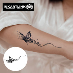 YICKYUE - Butterflies in Flight temporary tattoo sticker, waterproof magic tattoo, lasts to 15 days fake tattoo, semi permanent tattoo