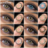YICKYUE - Fashion Color Contact Lenses for Eyes 1pair Blue Eye Lenses Gray Contacts Cosmetic Contact Lenses Yearly Color Eye Lens