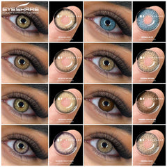 YICKYUE - Fashion Color Contact Lenses for Eyes 1pair Blue Eye Lenses Gray Contacts Cosmetic Contact Lenses Yearly Color Eye Lens