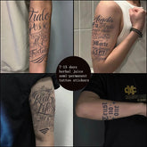 YICKYUE - 5pc Flower Body Word Temporary Tattoo Sticker Semi Permanent Herbal Juice English Big Picture Arm Man Chest Thigh Art Fake Tatto