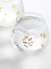 Lovely Little Flower High Borosilicate Tumbler Glass Office Drinking Cup Household Tea Cup Milk Coffee Cup Creative Cool Cup