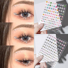 Yickyue 3D Diamond Nail Charms Crystal Tattoo Sticker Glitter Eyeliner Eyebrow Makeup Face Eyes Temporary Tattoo Rock Nail Rhinestone