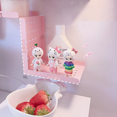 Punch-free Pink Wall Shelf Girl Heart Dormitory Bedside Frame Cosmetic Wooden Girl Bedroom Desktop Storage Wall Shelf