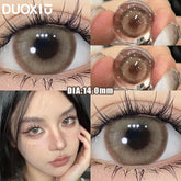 YICKYUE - 2pcs Korea Color Contact Lenses Brown Nature Lenses Myopia Degree-0.00~ -8.00 Beauty Pupil Makeup Gray Eye Free Shipping