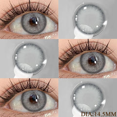 YICKYUE 1pair Colored Contact Lenses Gray Eye Lenses Gray Lenses Gray Pupils Natural Eye Lens color Contacts Eye Cosmetics