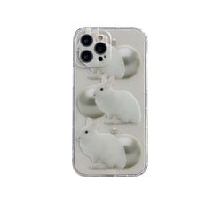 Cool rabbit cute cartoon silicone cover for iphone 12 11 pro max mini 8 plus xs max 7 x xr lovely bunny cover capa shell